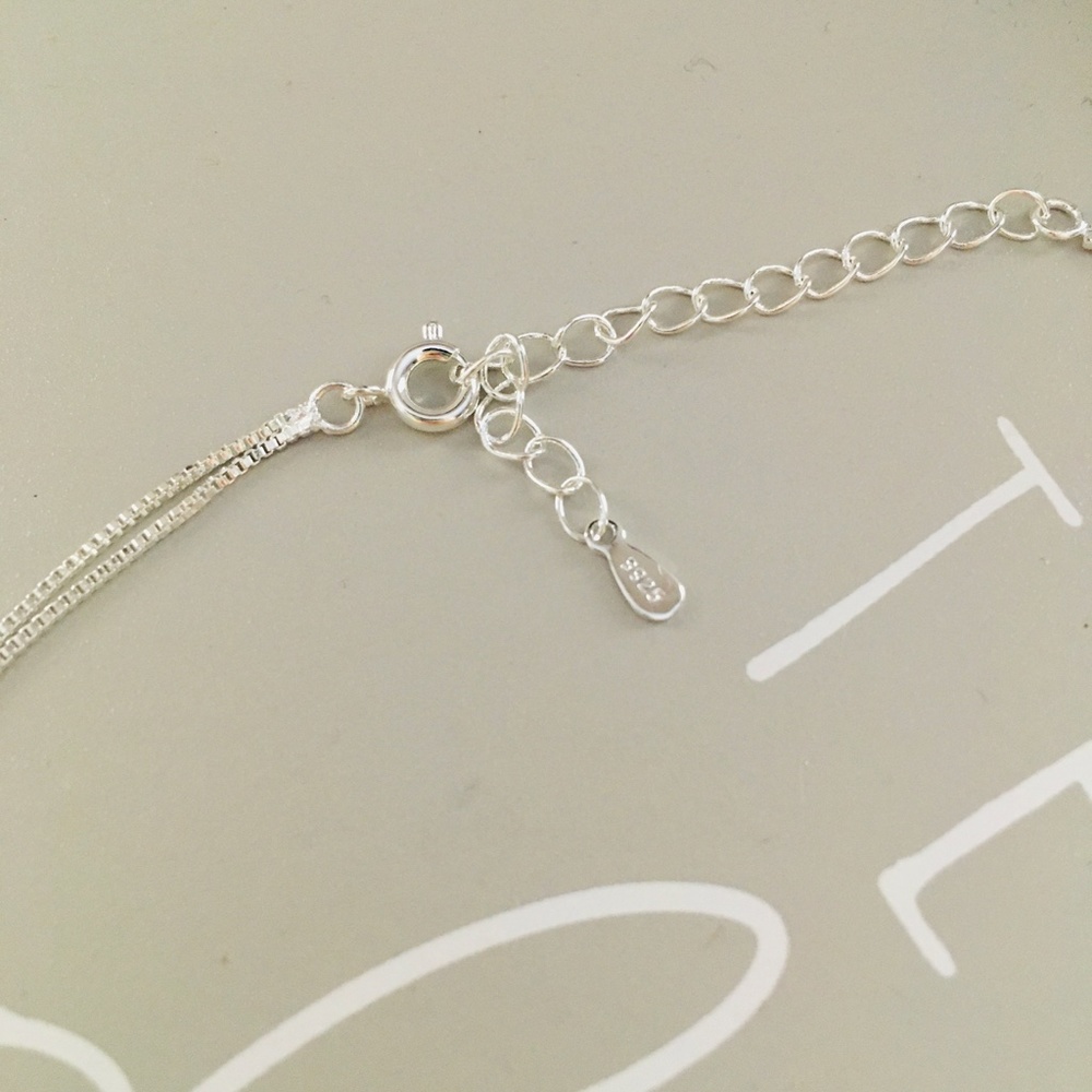 Sterling Silver Layered Squares Silver Necklace - Picture 6 of 7
